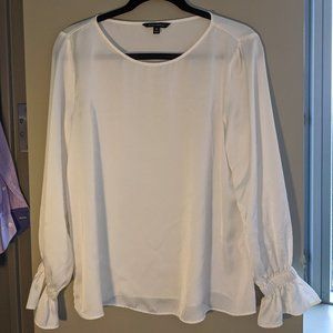 Banana Republic White Poet Sleeve Blouse